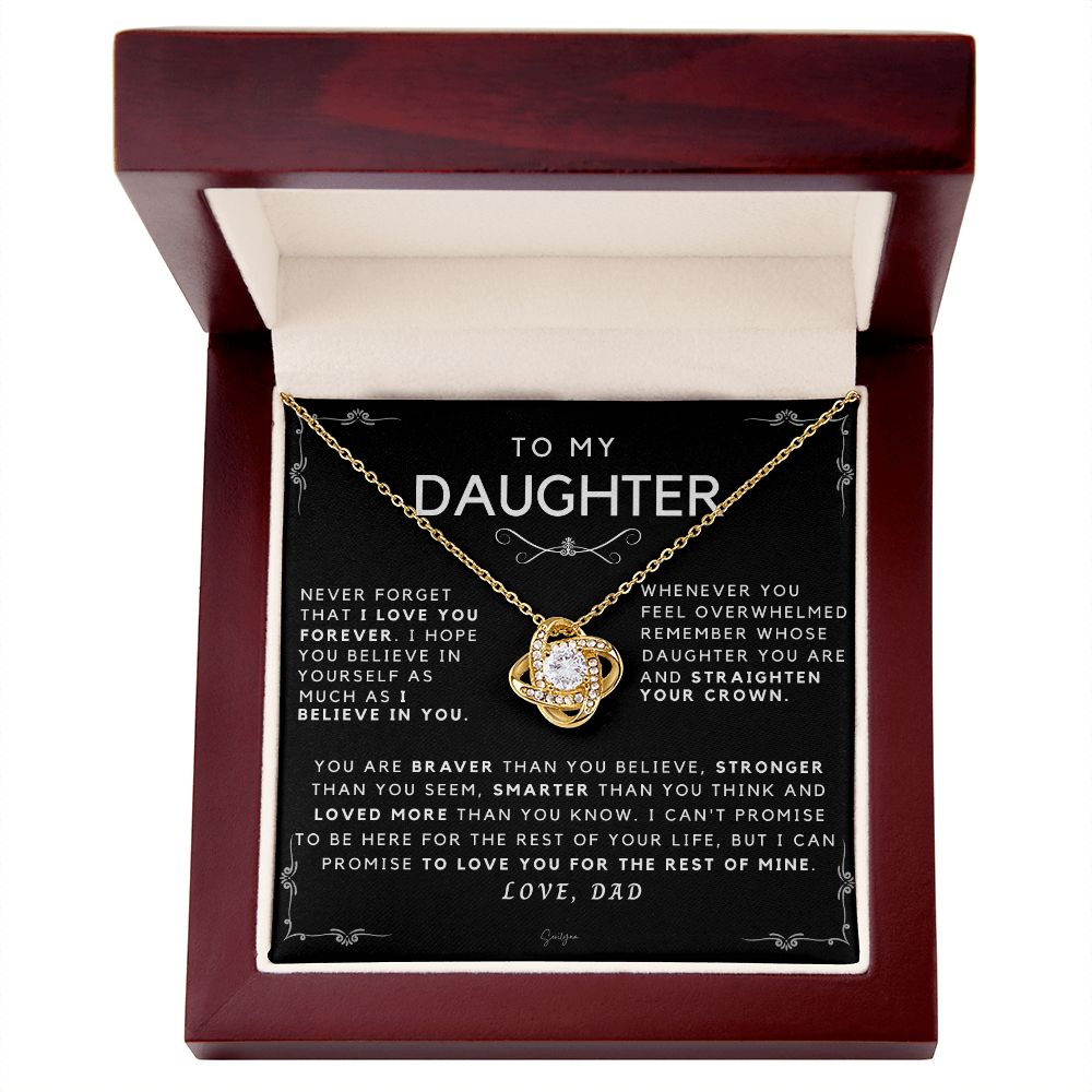 Dad To Daughter - Braver Stronger Smarter - Message Card Necklace