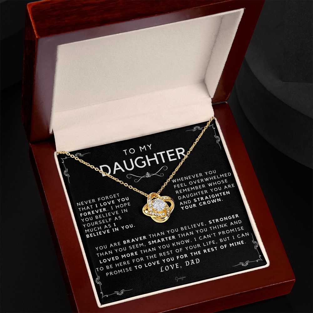 Dad To Daughter - Braver Stronger Smarter - Message Card Necklace