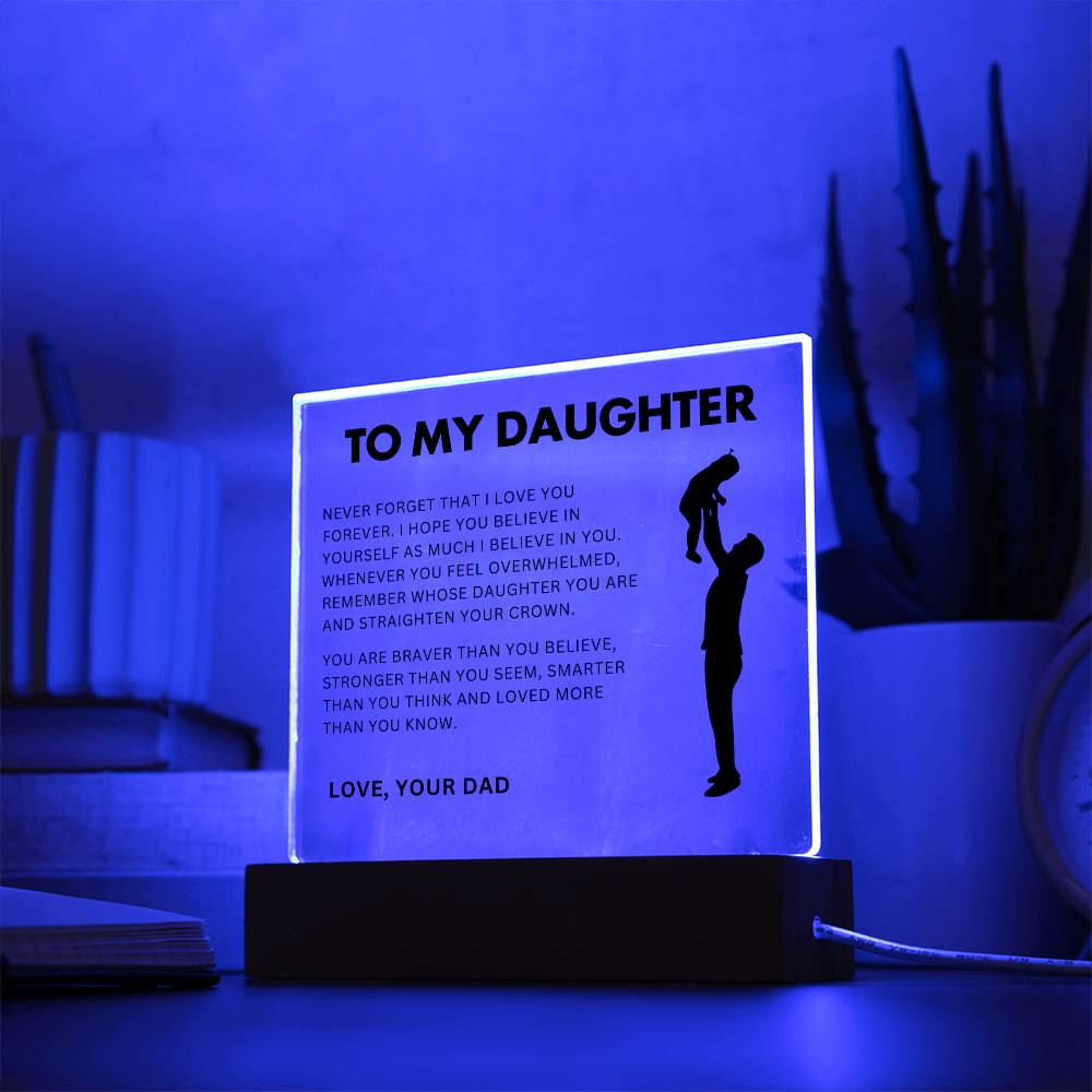 [ALMOST SOLD OUT] To My Daughter | Straighten Your Crown | Acrylic LED Lamp