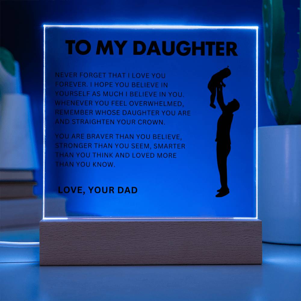 [ALMOST SOLD OUT] To My Daughter | Straighten Your Crown | Acrylic LED Lamp