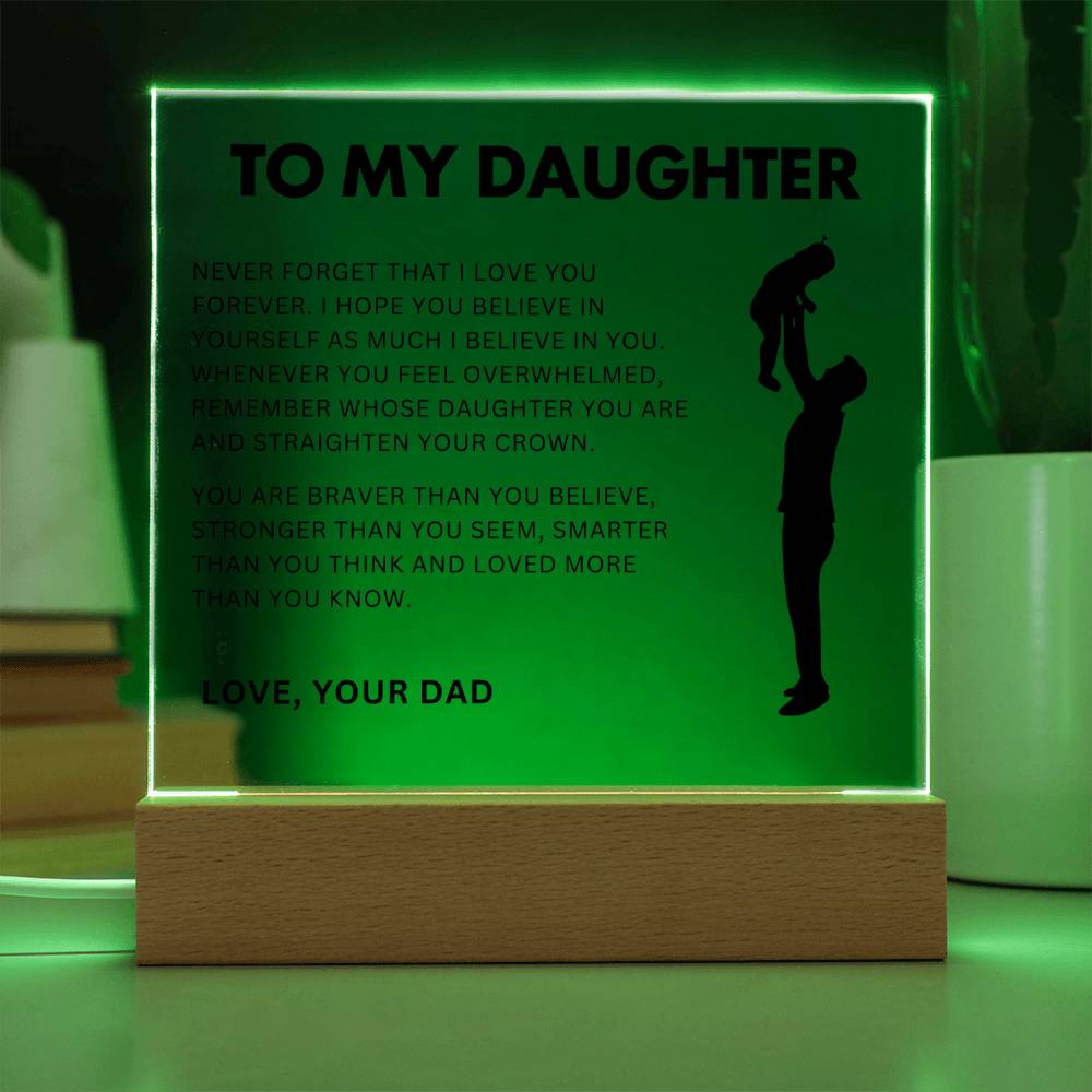 [ALMOST SOLD OUT] To My Daughter | Straighten Your Crown | Acrylic LED Lamp