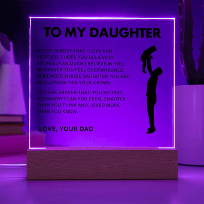 [ALMOST SOLD OUT] To My Daughter | Straighten Your Crown | Acrylic LED Lamp