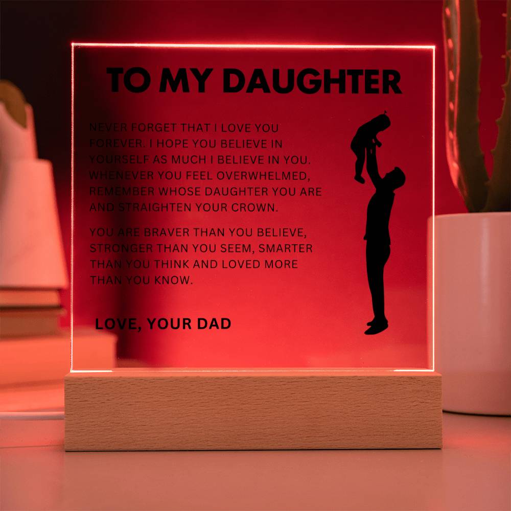 [ALMOST SOLD OUT] To My Daughter | Straighten Your Crown | Acrylic LED Lamp